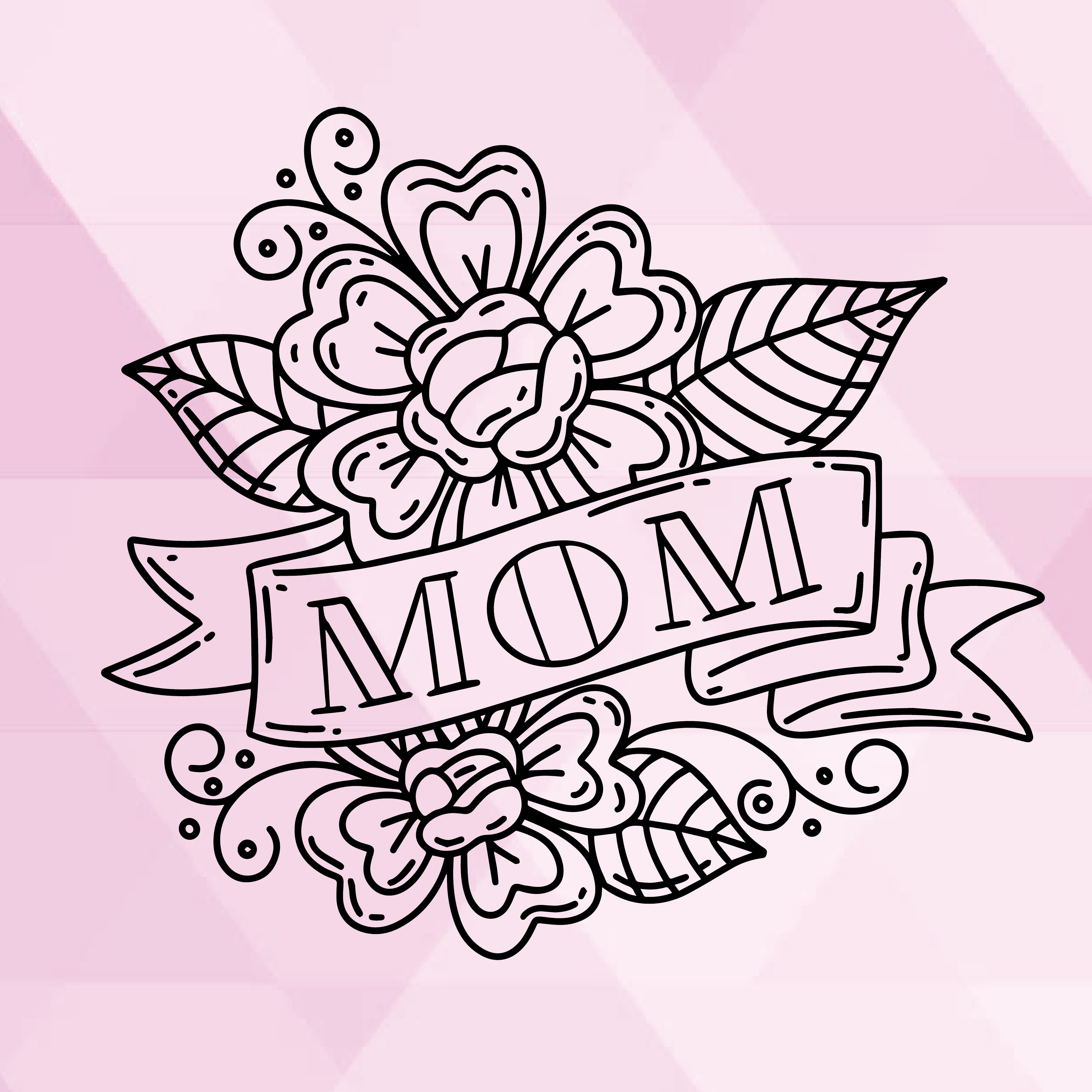 Mom Banner Tattoo SVG