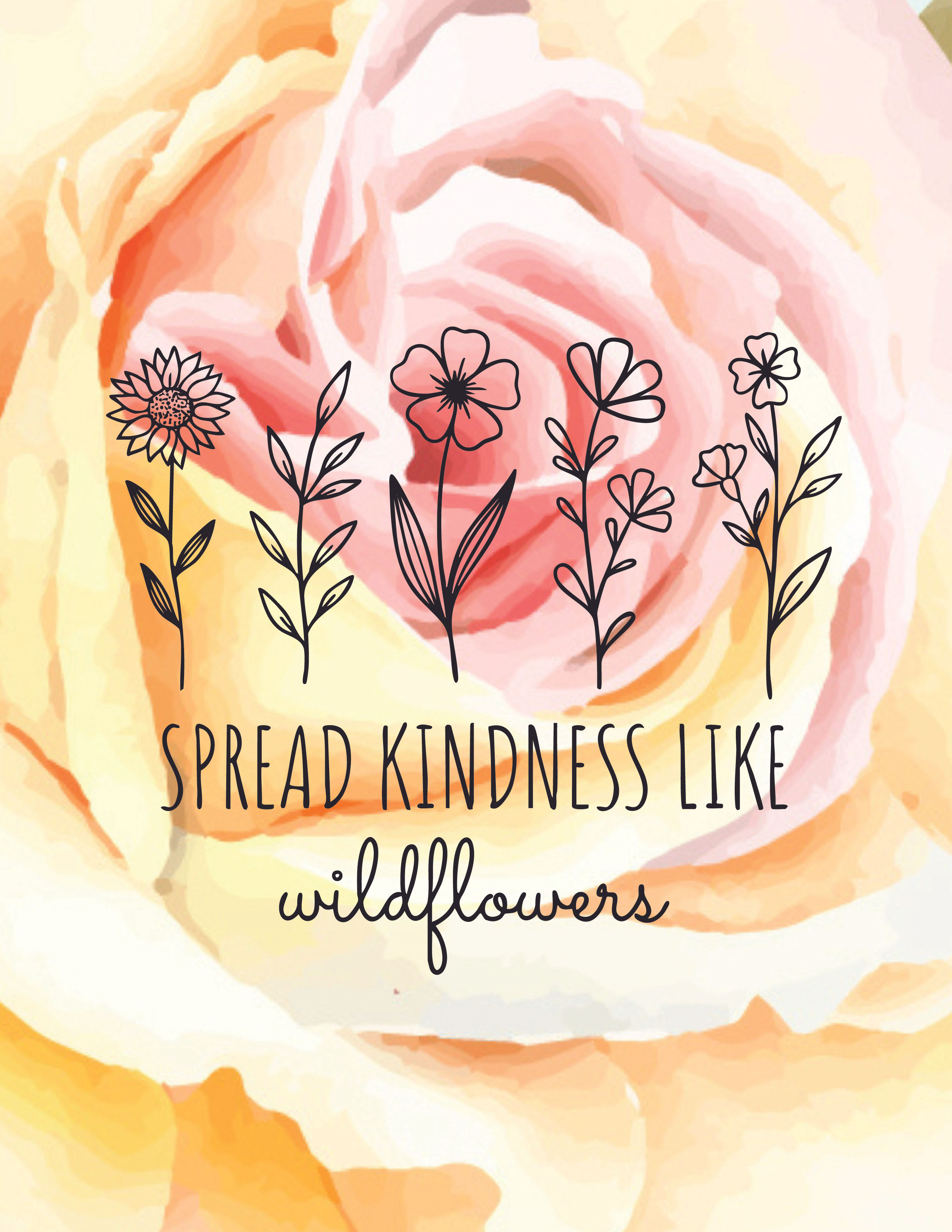 Spread Kindless Like Wildflowers Planner Cover SVG File