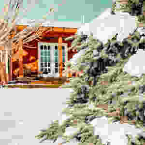 Red Vermont Winter Home