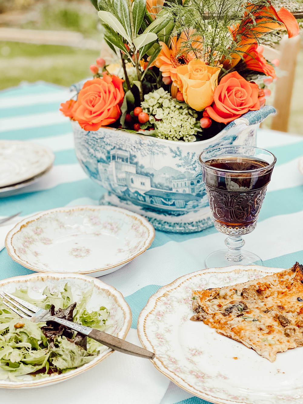 Backyard Table and Centerpiece