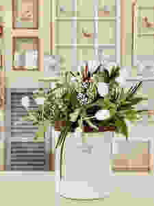 Antique Crocks & White Tulips