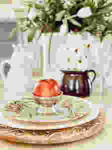Antique Crocks & White Tulips