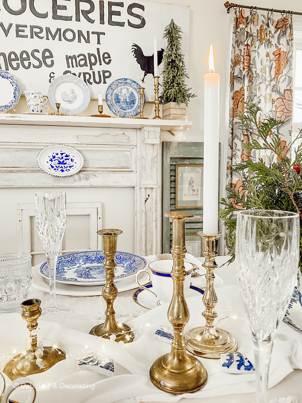Collected Antique Blue and White Tablecape