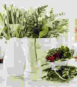 Antique Crocks & White Tulips