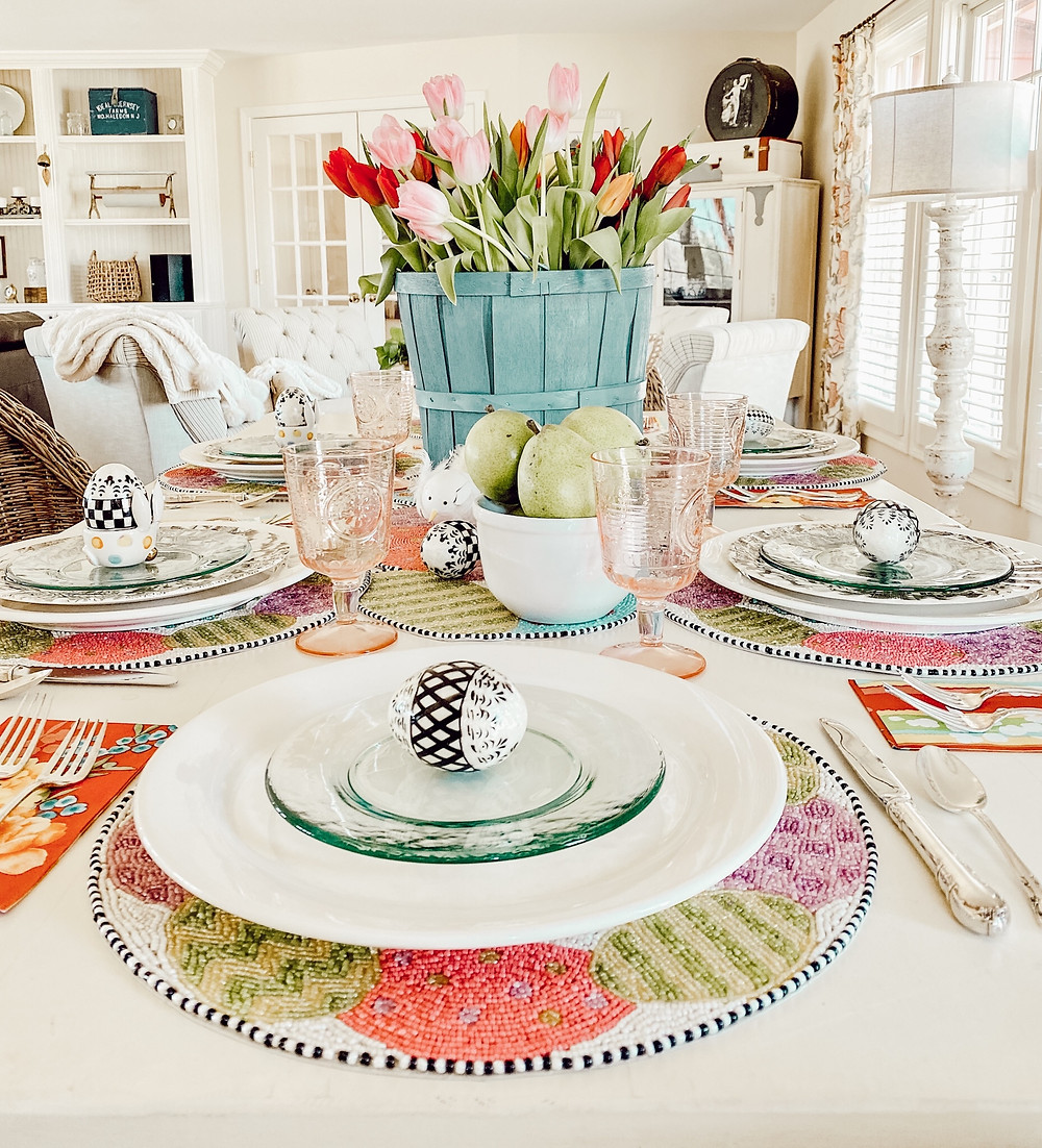 Simple Easter Tablescape with MacKenzie-Childs