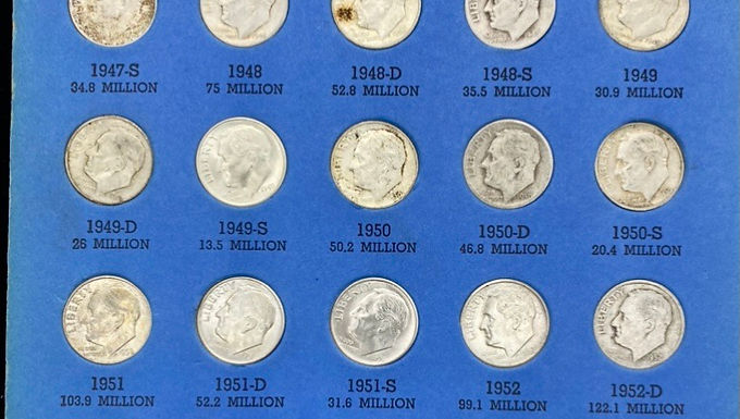 90% Silver Roosevelt Dimes Partial Set