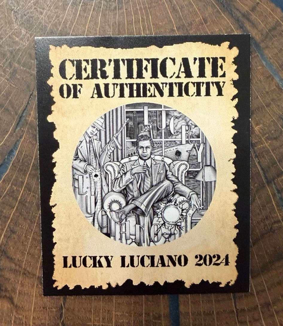 Thumbnail: 2-oz .999 Silver 2024 Niue Gansters Lucky Luciano Coin