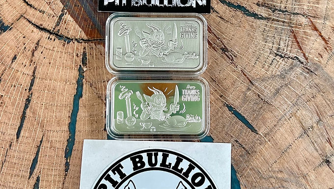 1-oz .999 Silver Pit Bullion 2022 Thanksgiving 2-Bar Set