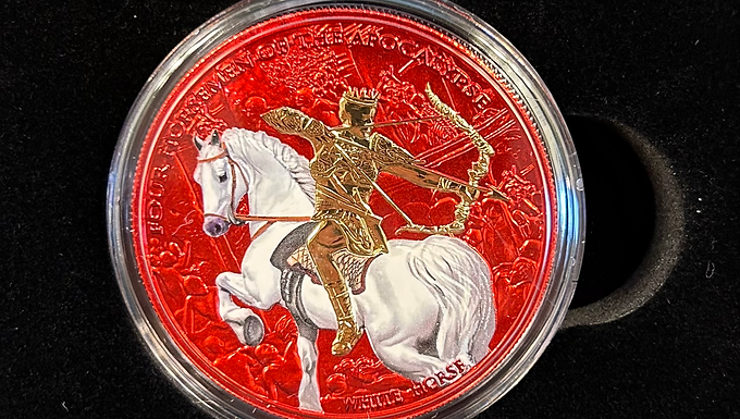 1-oz .999 Silver 2023 Carpathian Four Horseman: White Horse Space Red