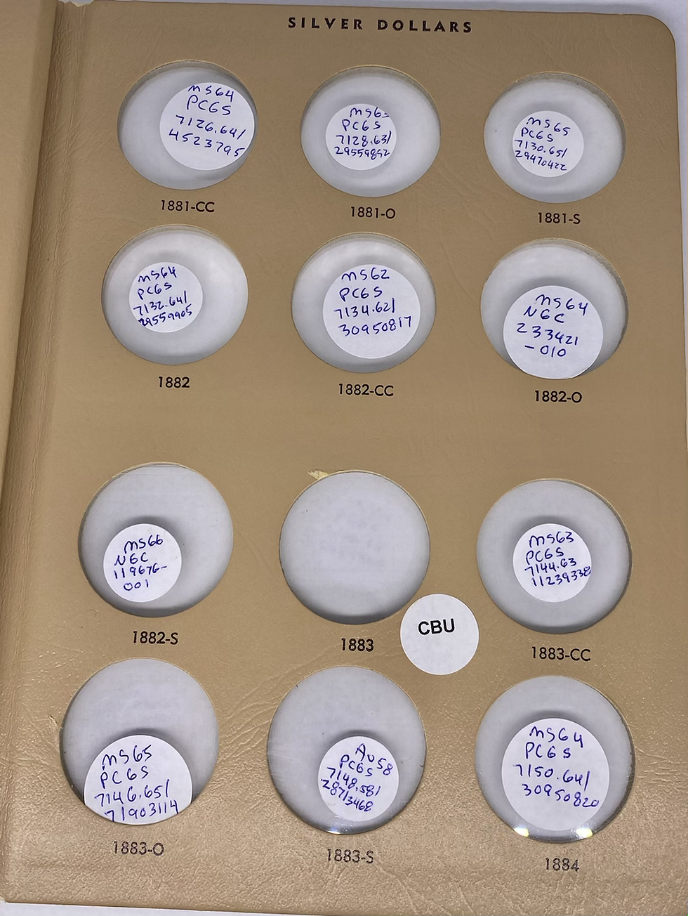 Thumbnail: 90% Silver Morgan Dollar Partial Set #1. Early/Late Dates