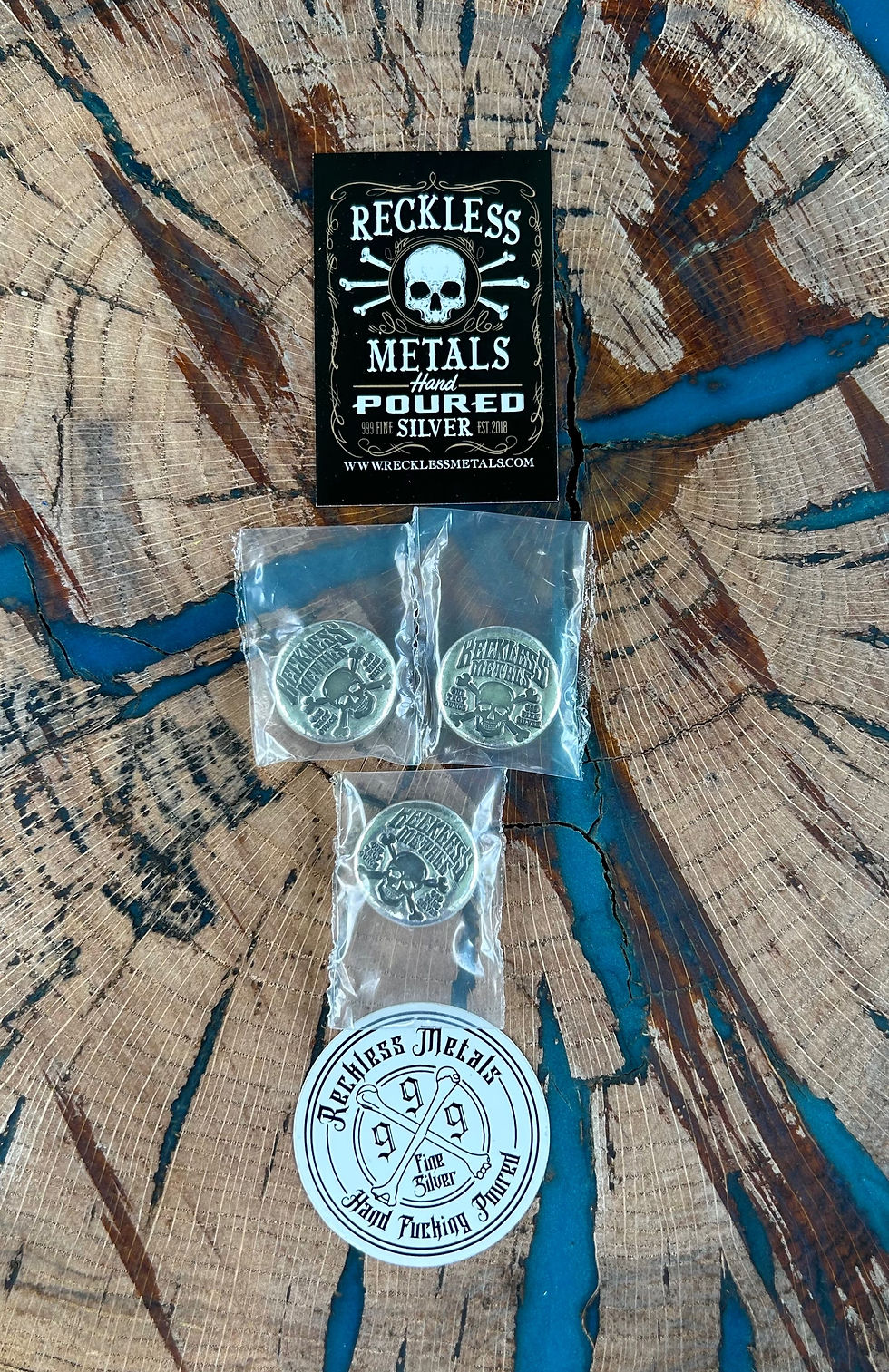 1-oz .999 Silver Reckless Metals Reckless Bonesman Bar