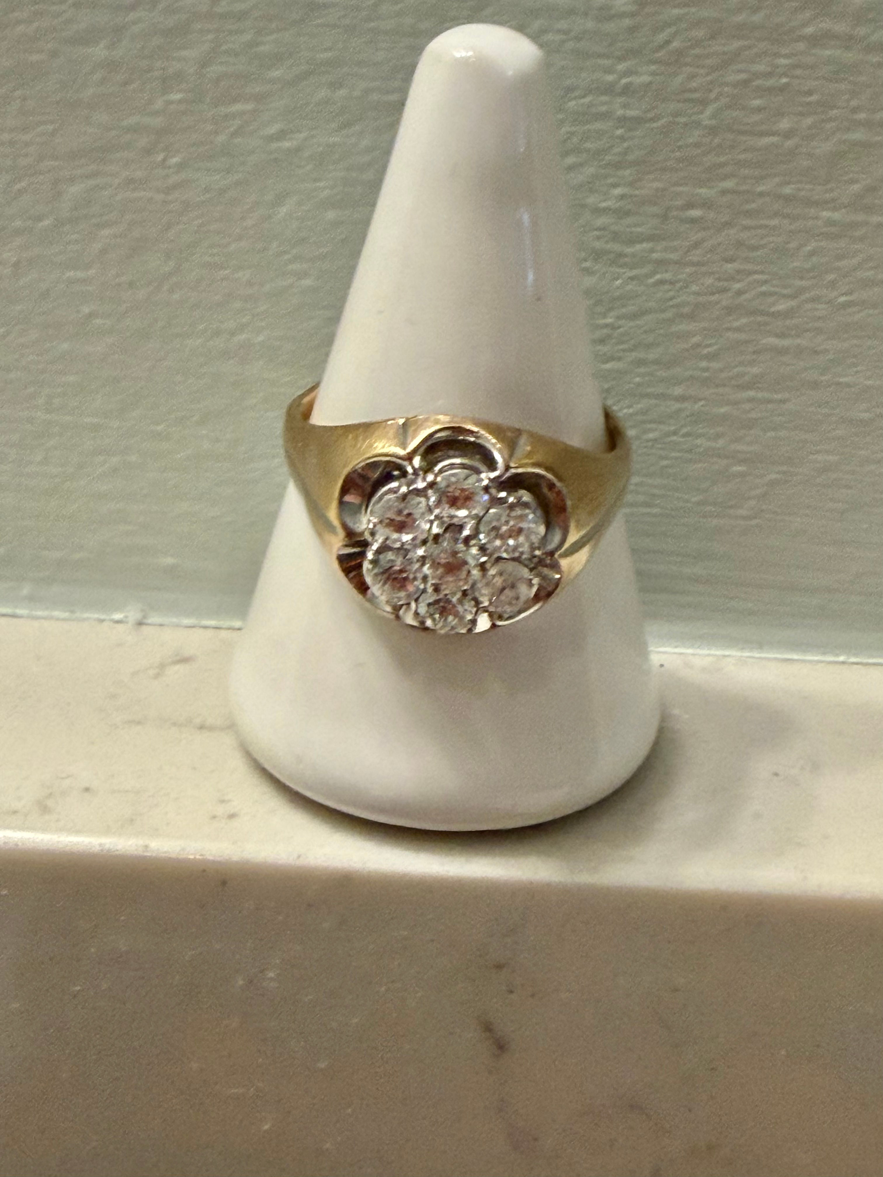 10K Gold CZ Ring, 4.4g, size 12