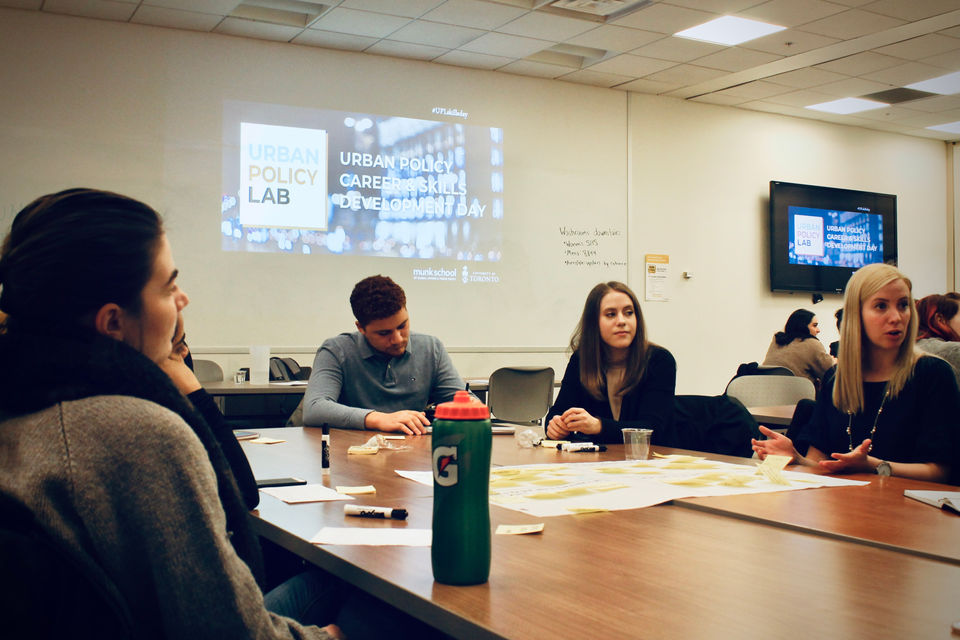 Munk School students attending career development session organized by the Urban Policy Lab