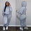 サムネイル： 2 piece tracksuit jogger sweatsuit sweatpants and hoodie set 