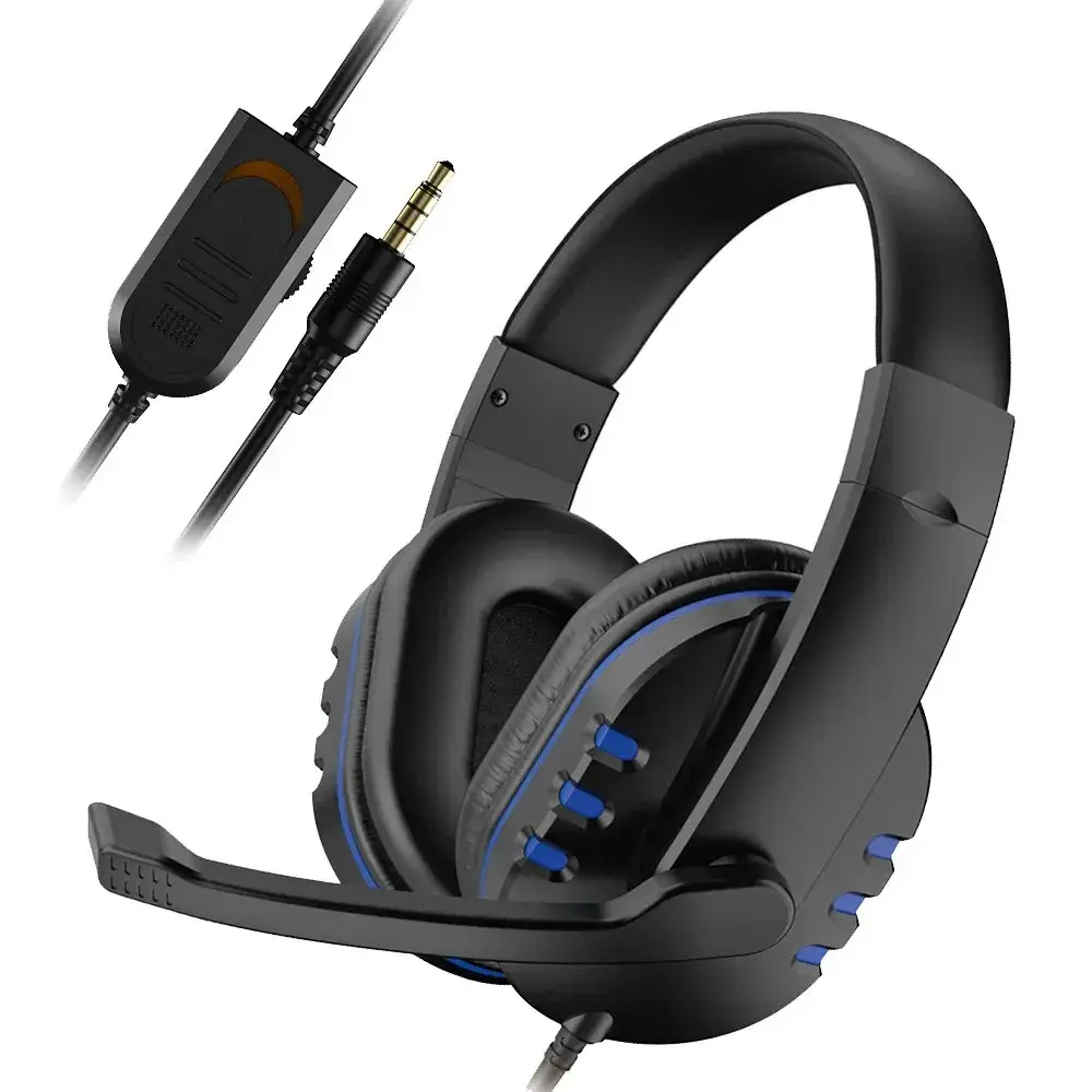 Headphones 3.5mm Wired Gaming Headset Earphones Music for PS4 Play Station 4