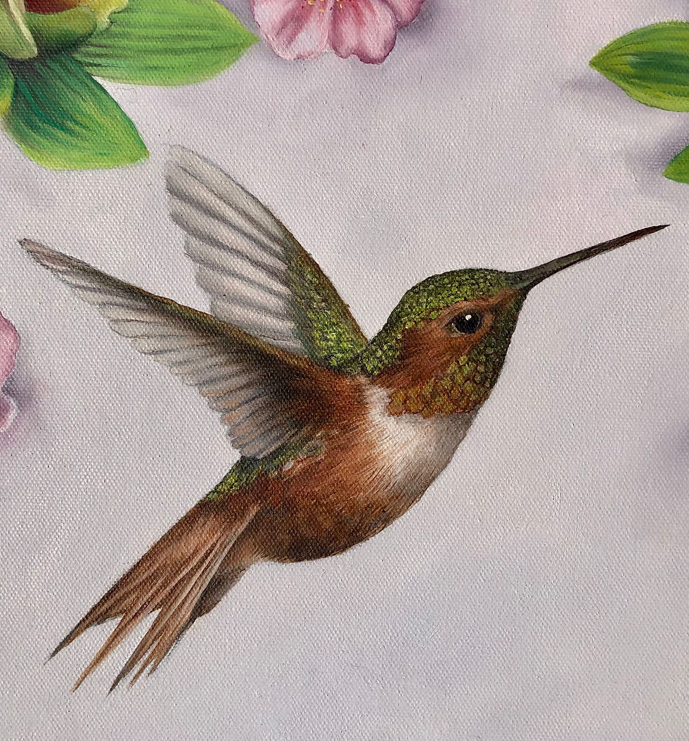 Hummingbirds and Orchids detail1
