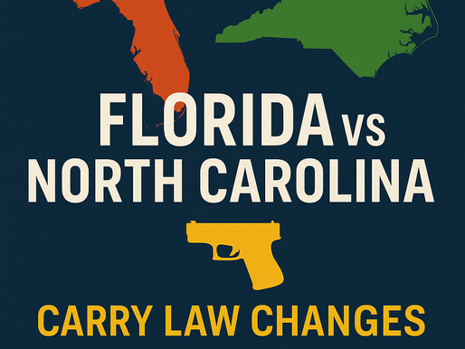 Florida & North Carolina Concealed Carry and Open Carry Law Changes: What You Need to Know