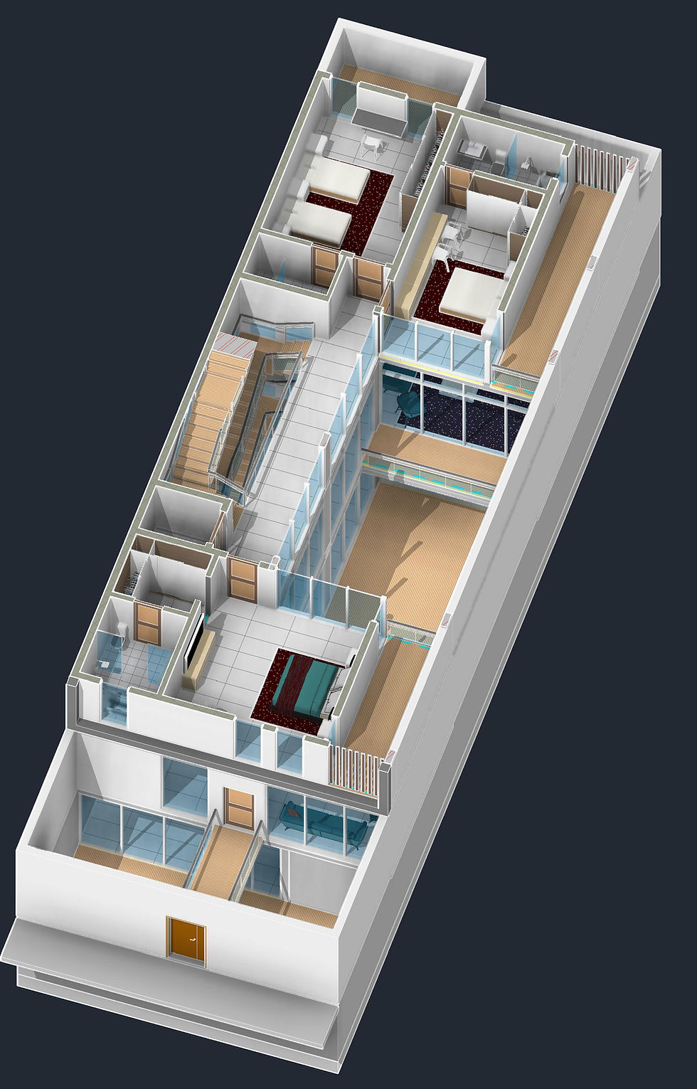 فكرة أولية لفيلا دوبليكس - 3D View - 2 3D 1st Floor