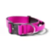 5cm Combat collar with handle - Bright pink