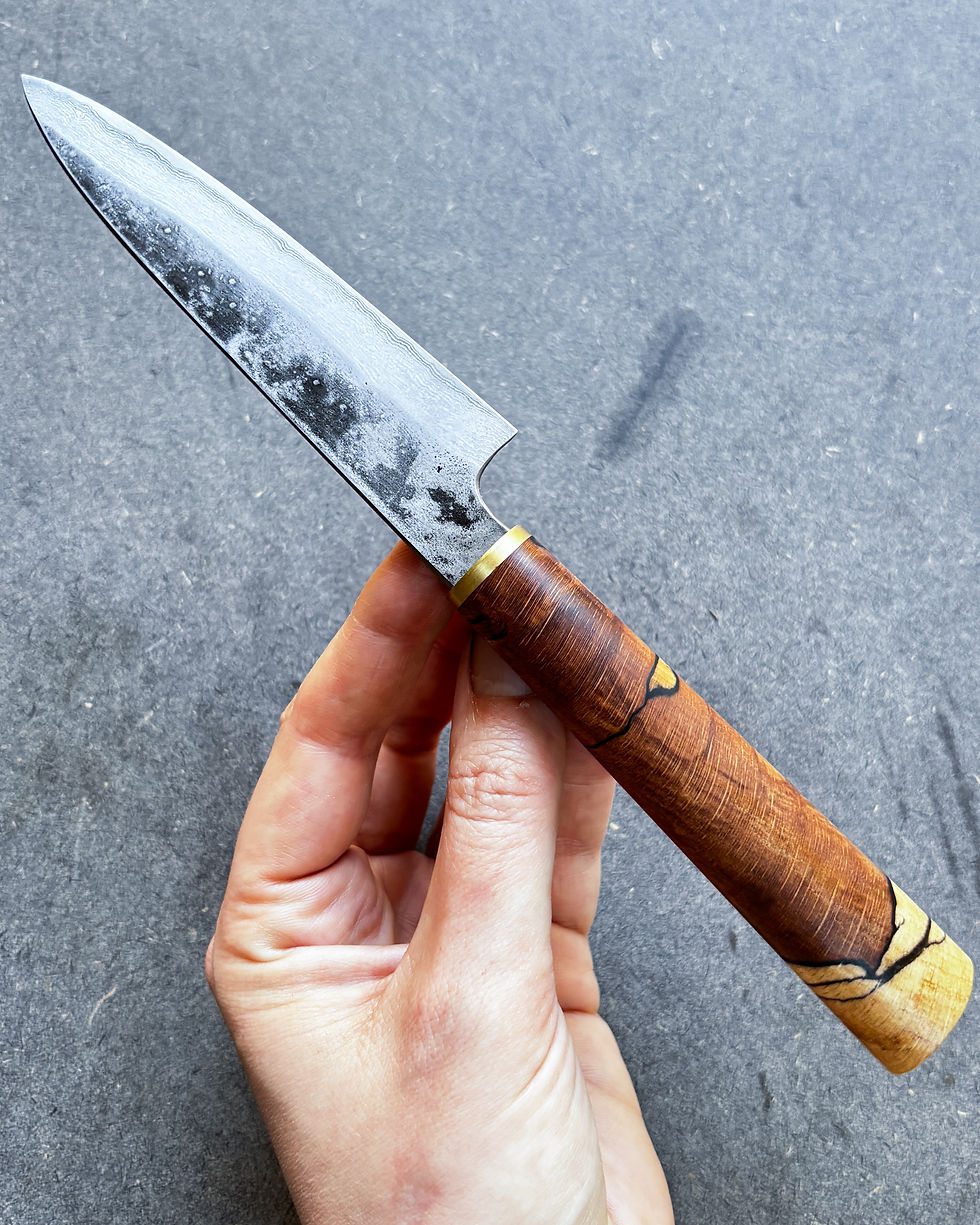 Thumbnail: Spalted beech damascus paring knife