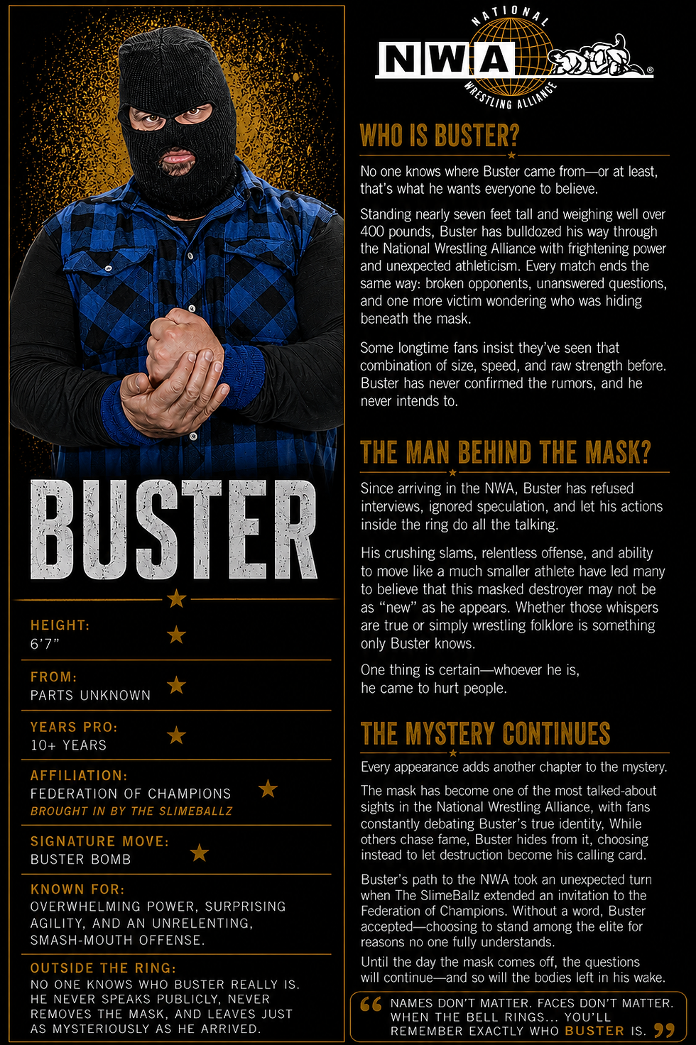 Buster NWA Profile