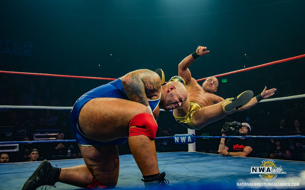 Mondo takes out the Colossal Wrecking Ball Legursky to retain his NWA National Heavyweight Title.