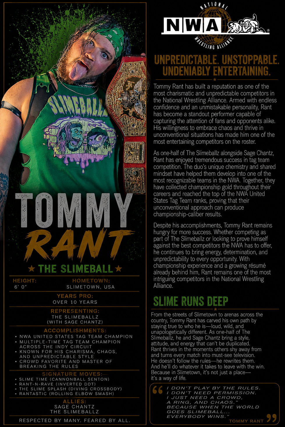 Tommy Rant NWA Profile