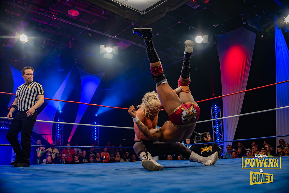 Alex Taylor hits the green whistle to secure the victory over Tony Leyenda on NWA Powerrr.