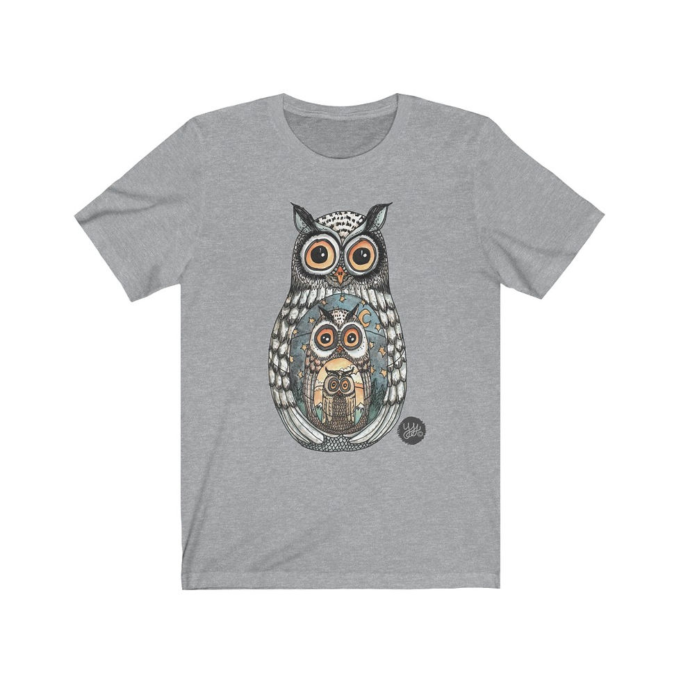 Thumbnail: Nesting Doll Owls, (XS - 3XL) Unisex Tee, YSS Sketchbook Collection