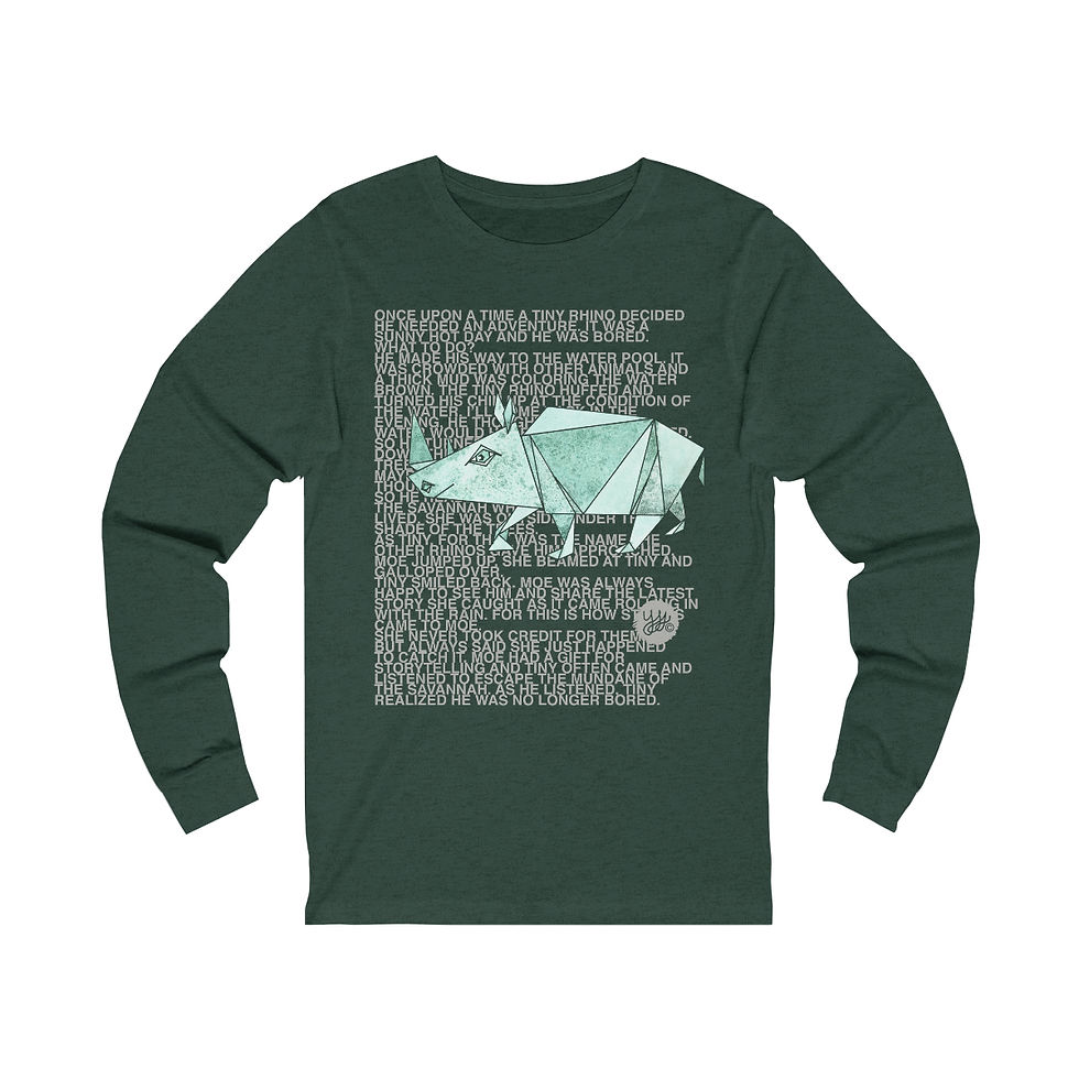 Thumbnail: Rhino Story, (S - 2XL) Unisex Jersey Long Sleeve Tee, YSS Sketch Collection 