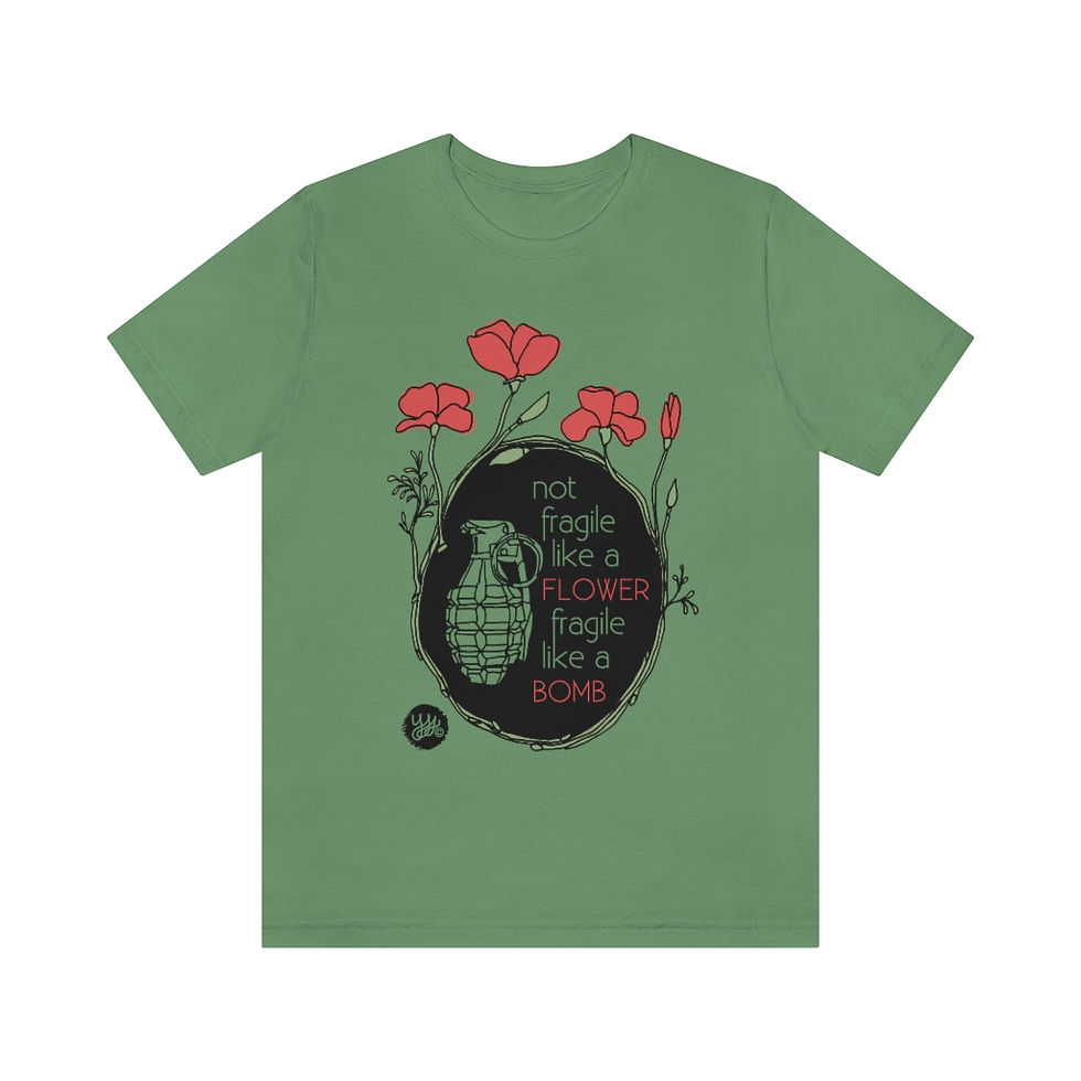 Thumbnail: Not Fragile Like A Flower... (XS - 3XL) Unisex Tee, YSS Sketch Collection