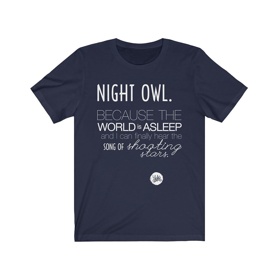 Thumbnail: Night Owl Shooting Stars... (XS - 3XL) Unisex Tee, Lifestyle Collection 