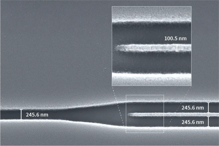 Pushing the limits with Write Mode XR – a 100 nm gap between exposed features is  achievable with optimized process parameters