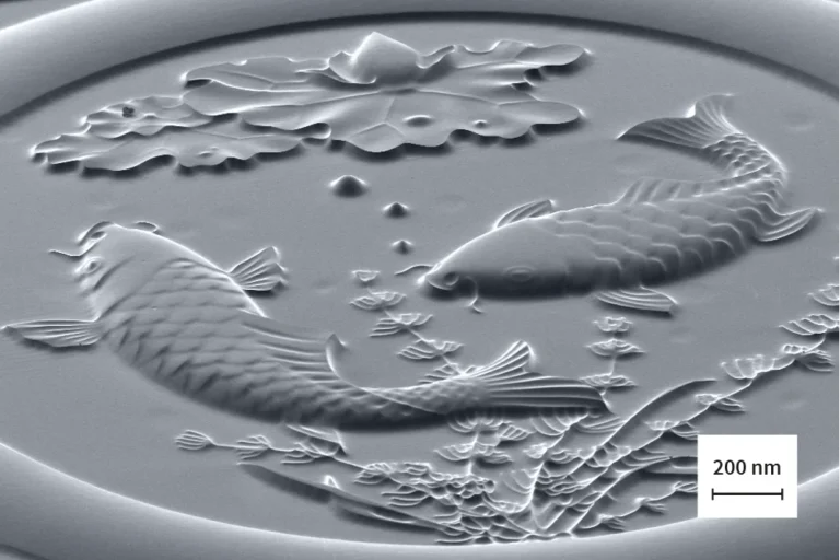 Artistic fish relief in 60 µm thick resist