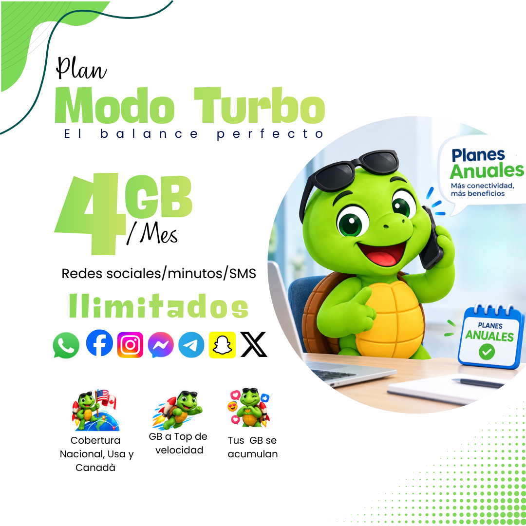 Plan Anual Modo Turbo 4GB (12 meses).