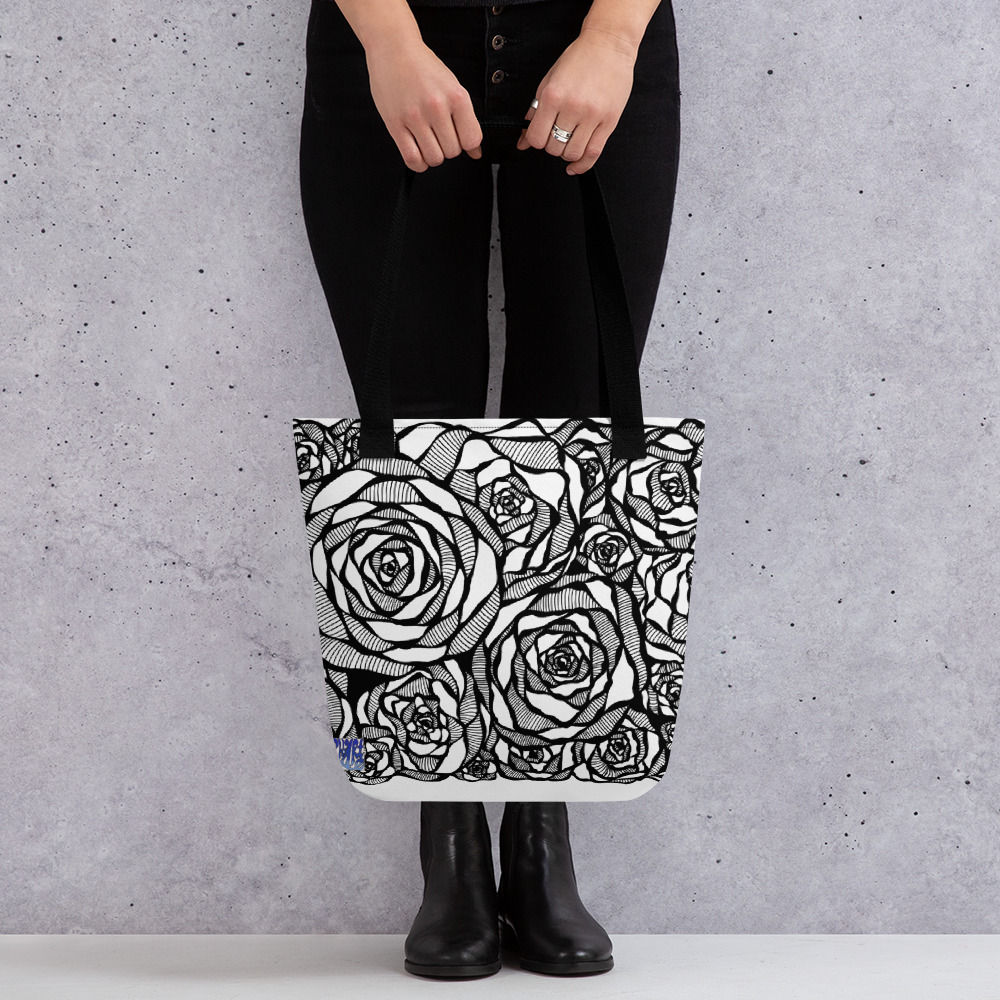 Roses (lines and swirls) Tote bag
