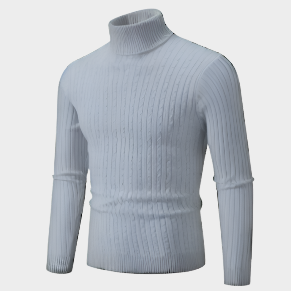Miniatyrbild: Kläder Casual Turtleneck Stickad Tröja med hög krage - För man