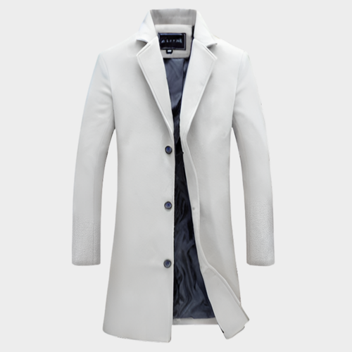 Men's Slim-Fit Full Length Trench Coat