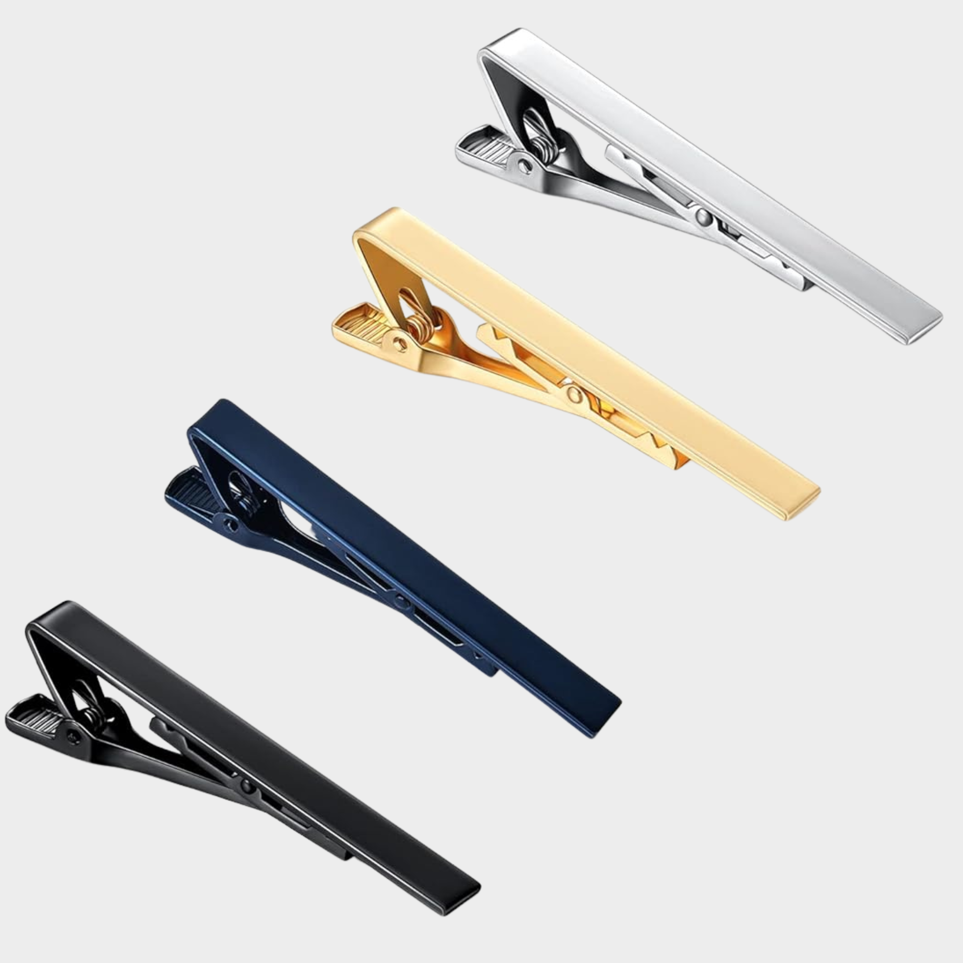 Pinces à cravate pour hommes, 3 pièces, fermoir à pincer en métal élégant