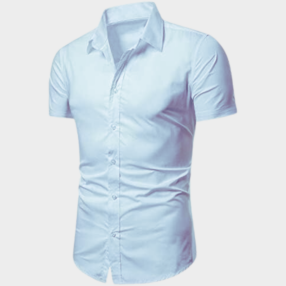 縮圖：服装 男士短袖休闲衬衫 修身版型