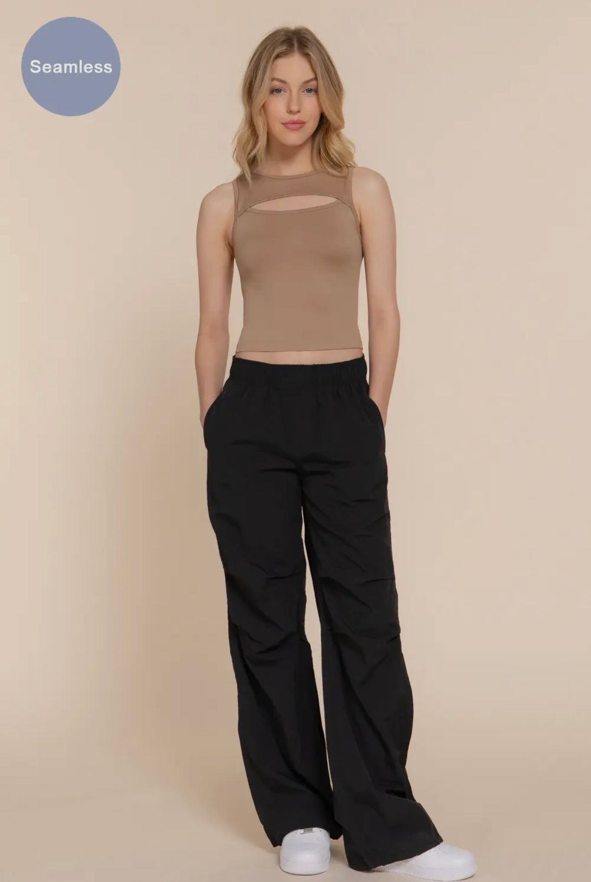 Crew Neck Cut Out Seamless Tank Top