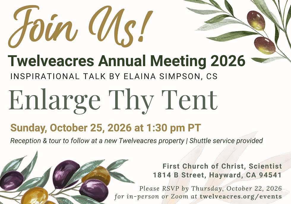 Free Inspirational Talk by Elaina Simpson, C.S. "Enlarge Thy Tent"
