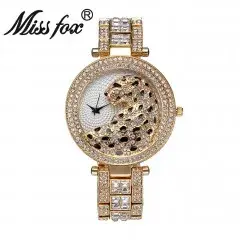 Thumbnail: MISSFOX Womens Quartz Watch Gold Watch Crystal Diamond
