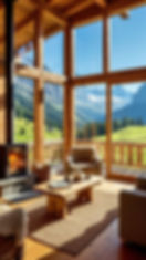 Swiss chalet interior showing reserve and refined simplicity