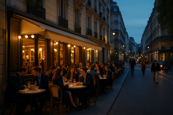 Iconic Saint-Germain jazz spirit by night