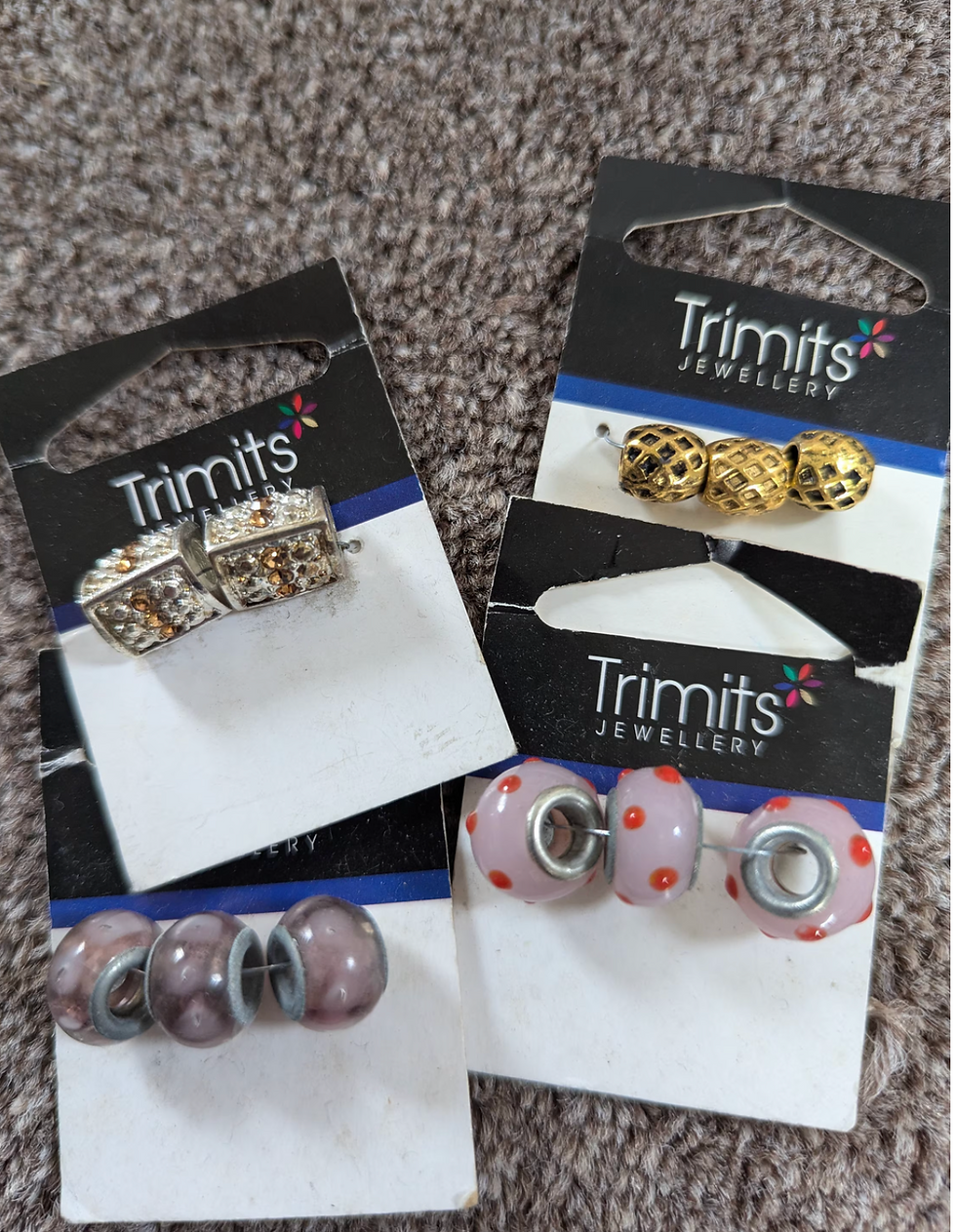 Thumbnail: 10 pkts Large hole beads, bead sale, bead value, assorted beads.