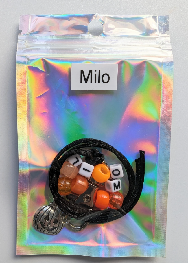 Thumbnail: Halloween Craft Kit, Personalised keyring, bead bag charm, Halloween gift idea,