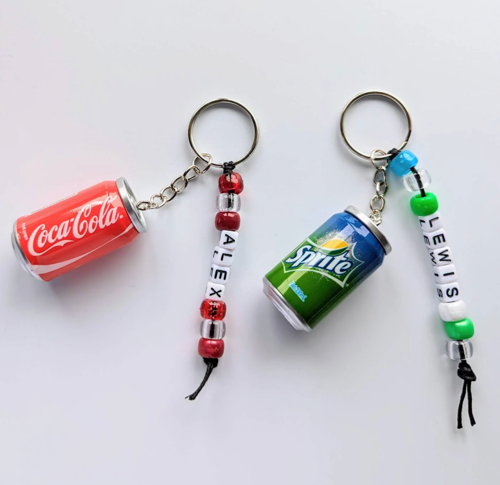 Fizzy drink can keyring, pop keyring, soda drink, novelty keyring, personalised