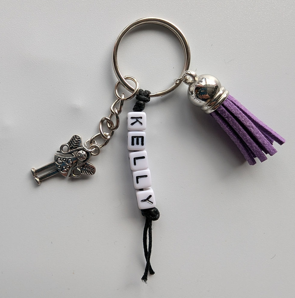 Thumbnail: Fairy name keychain, Angel keyring, personalised bag charm, back to school gift