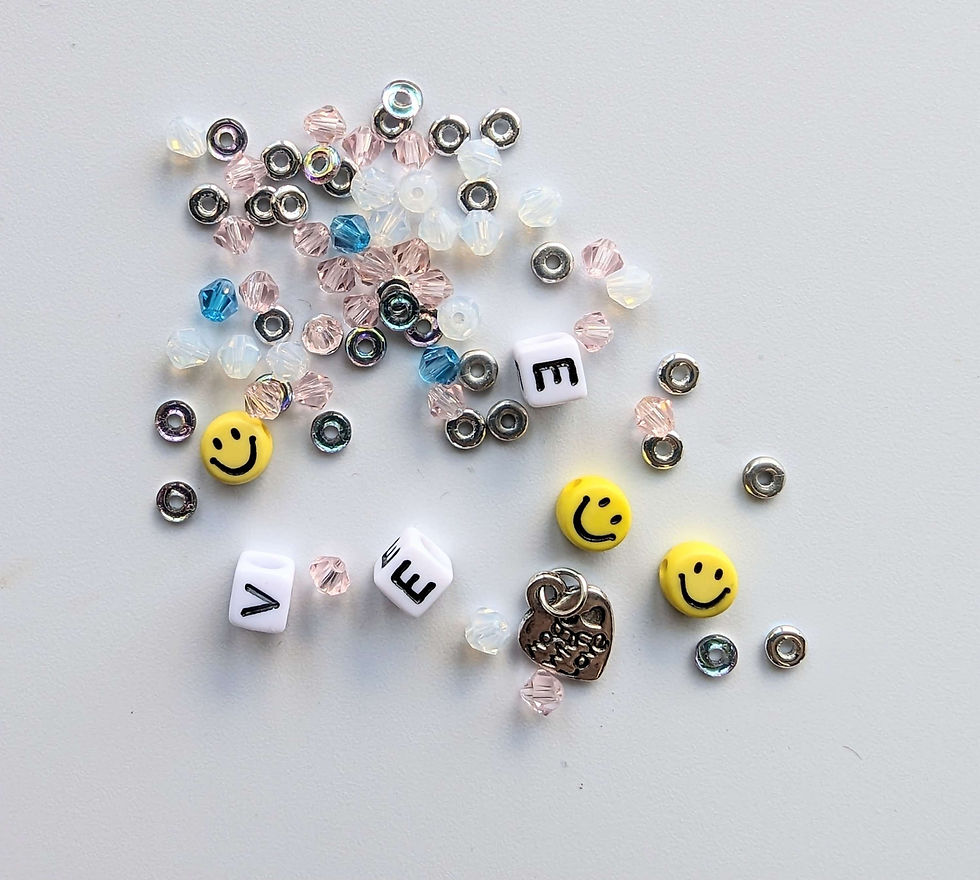 Thumbnail: DIY stretchy bracelet, beaded name bracelet, name bracelet, craft kit
